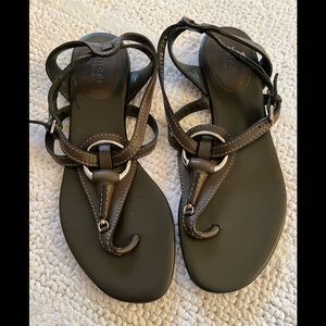 EUC - Gucci Horsebit sandals in dark olive in 37.5